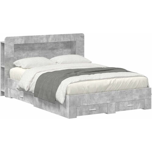  Okvir kreveta s pohranom Betonska siva 160 x 200 cm Cijene