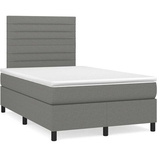  box spring s madracem LED tamnosivi 120 x 190 cm tkanina Cijene