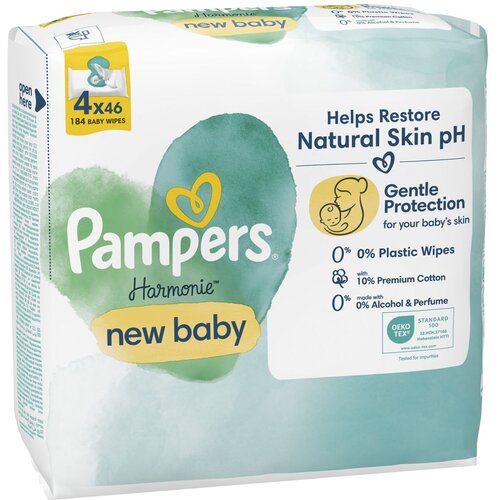 Pampers vlažilni robčki Harmonie New Baby 4 x 46 kos Cene