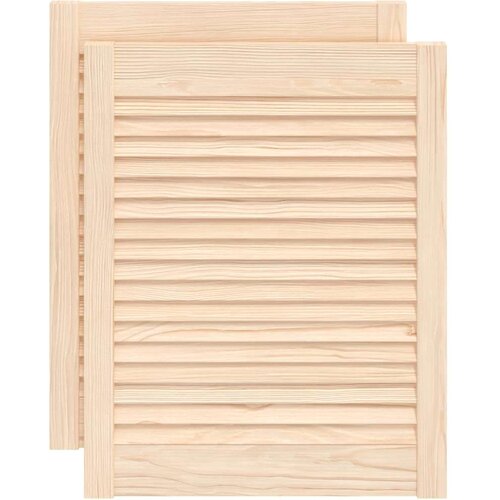  Vrata za omarico z letvicami 2 kosa 61,5x49,4 cm trdna borovina, (21412634) Slike
