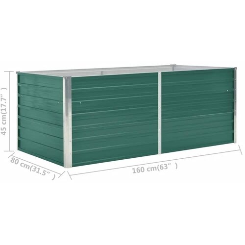  Povi&amp;scaron;ena vrtna gredica 160 x 80 x 45 cm pocinčani čelik zelena Slike