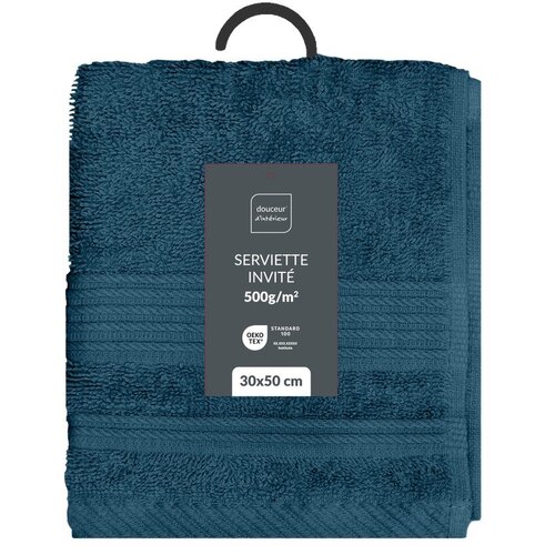 Douceur d int&amp;eacute;rieur Tamno plavi pamučan ručnik od frotira 30x50 cm Tendresse &amp;ndash; Slike