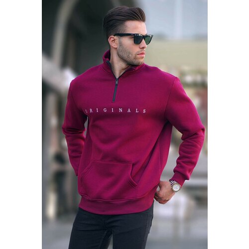 Madmext Sweatshirt - Burgundy - Regular fit Slike