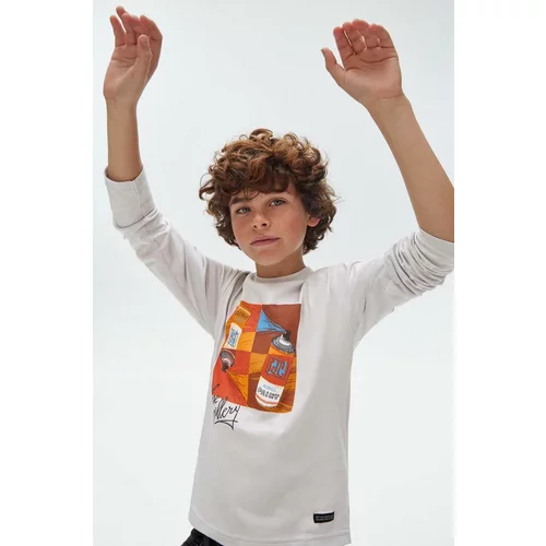 Mayoral Otroška bombažna majica z dolgimi rokavi oranžna barva