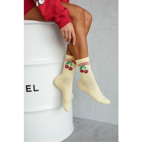 Milena Women's Socks CHERRIES Yellow Cene