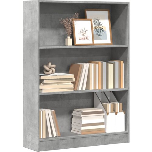 VidaXL Knjižna omara betonsko siva 80x24x109 cm inženirski les Slike