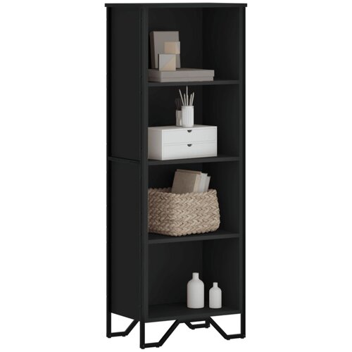 VidaXL Knjižna omara črna 50x31x137,5 cm inženirski les Slike