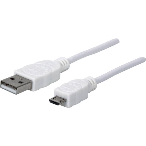 Manhattan USB kabel USB 2.0 USB-A vtič\, USB-mikro-B vtič 1.80 m bela UL-certificirano 324069, (20415768) Cene