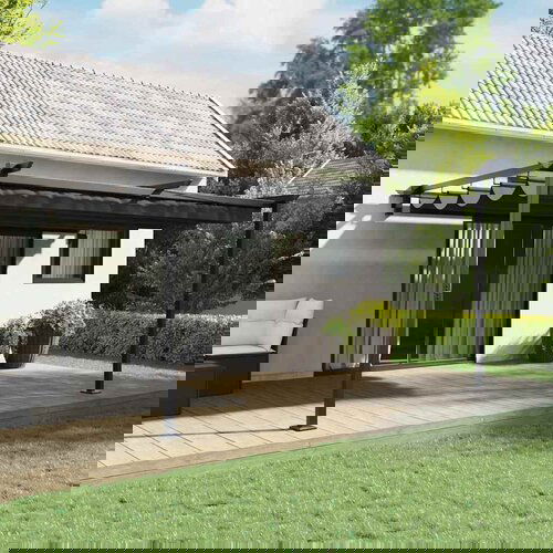 VidaXL zidna lestenica antracitna 3 x 4 m jeklo Slike