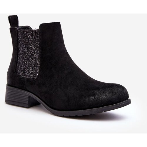 Kesi Women's Chelsea flat heel shoes, Black Sauamia Cene