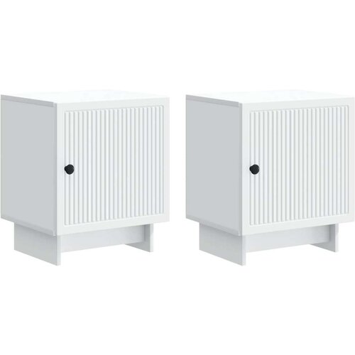  Noćni ormar 2 pcs Bijela 43 x 34 5 x 50 cm Konstruirano drvo - Bijela 2 Cene