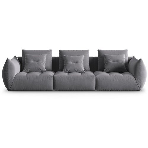 Micadoni Temno siva sedežna garnitura iz tkanine boucl&amp;eacute; 332 cm Bloom &amp;ndash; Home Slike