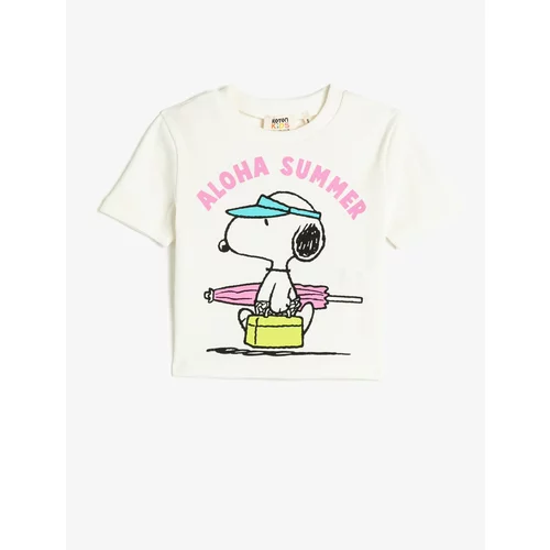 Koton Snoopy T-Shirt Licensed Short Sleeve Crew Neck Cotton