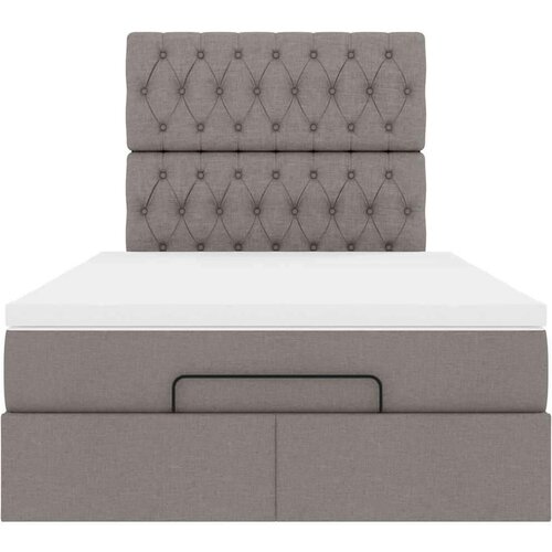 vidaXL Otomanski posteljni okvir z vzmetnico taupe 120x190 cm blago, (21609741) Cene