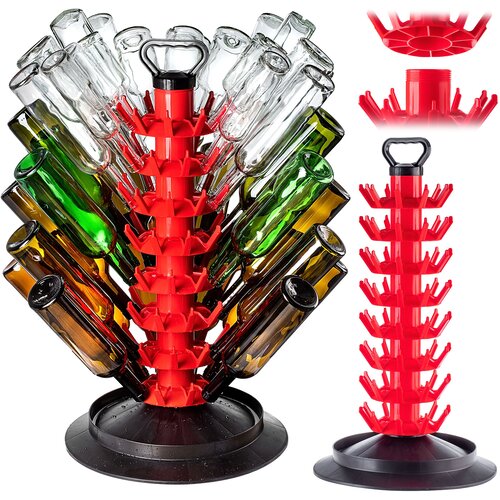 KADAX Modular Drainer Pomivalno stojalo za steklenice za 80 steklenic, veliko, rdeče, (5000356957) Slike