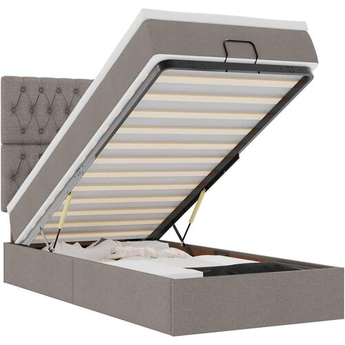 vidaXL Otomanski posteljni okvir z vzmetnico taupe 80x200 cm blago, (22053966) Cene