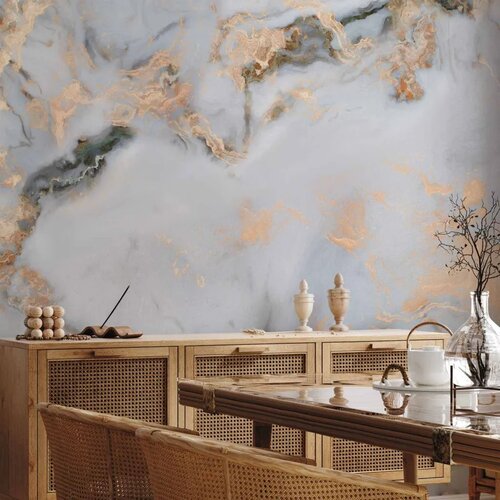  Foto tapeta - White Stone - Elegant Marble With Golden Highlights 350x256 Standard Slike