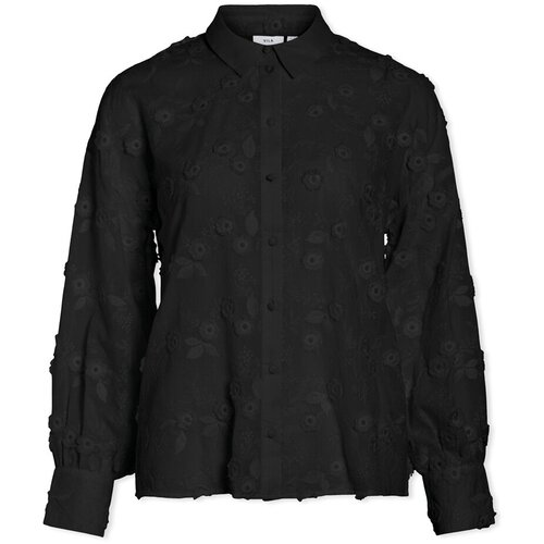 Vila Topi & Bluze Shirt Simone - Black Beauty Črna Cene
