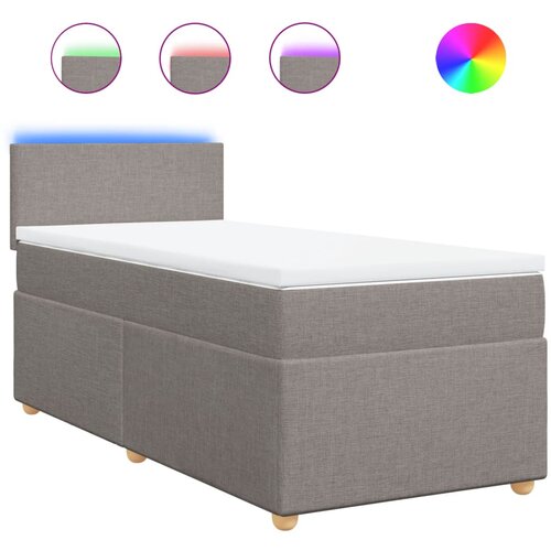 vidaXL Box spring postelja z vzmetnico taupe 90x200 cm blago, (21291422) Cene