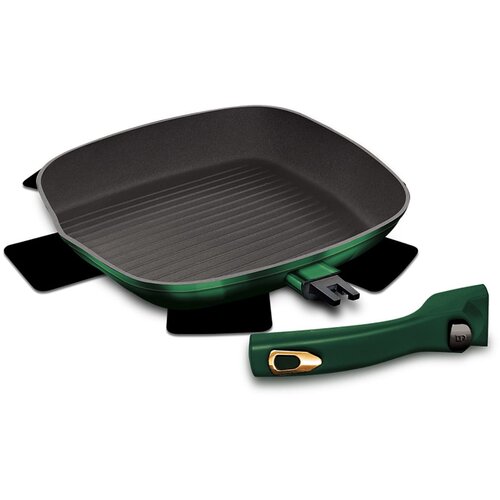 Shumee granitna ponev za žar s snemljivim ročajem 28CM berlinger haus emerald BH-6089, (21237452) Cene