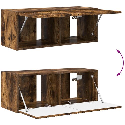  Set TV komoda Zidne 2 pcs Dimljeni hrast Konstruirano drvo Slike