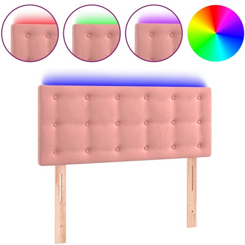 Maison Chic led posteljno vzglavje - vzglavna omarica - nočna omarica roza 80x5x78/88 cm žamet, (21708102) Slike