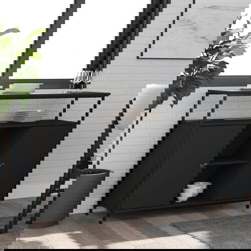 VidaXL Komoda crna 100 x 35 x 80 cm od konstruiranog drva Slike