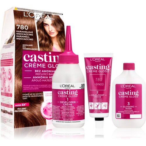 L&amp;acute;Or&amp;eacute;al Paris Casting Creme Gloss barva za lase odtenek 780 Caramel Moccacci 1 kos Slike