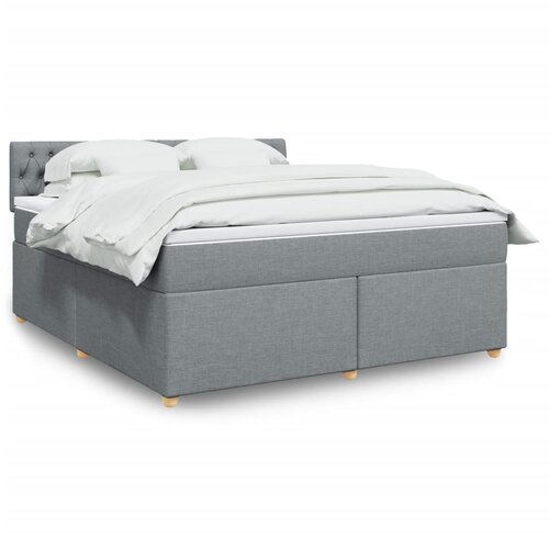 vidaXL Box spring postelja z vzmetnico svetlo siva 180x200 cm blago Cene