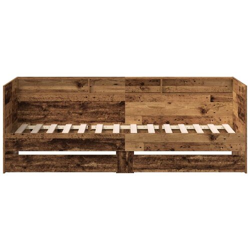 VidaXL Dnevni krevet s ladicama Staro drvo Konstruirano drvo 90 x 190 cm Slike