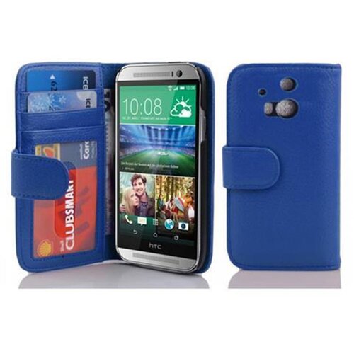 Cadorabo Ohi&scaron;je, združljivo z HTC ONE M8 v neptunova modra - Za&scaron;čitni ovitek z magnetnim zapiranjem in 3 režami za kartice, (20547818) Cene
