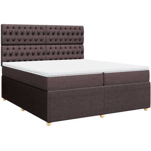 vidaXL Box spring postelja z vzmetnico temno rjav 200x200 cm blago, (21304573) Cene