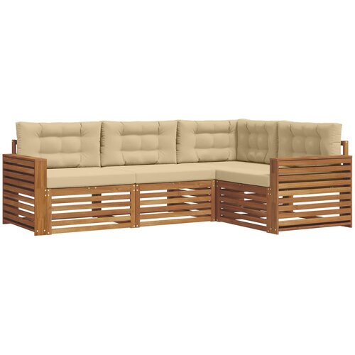  Set vanjskih sofa 4 kom. Prirodna i bež Smeđa 251,5 x 172,5 x 73 cm Slike