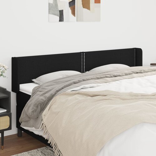 vidaXL Uzglavlje s ušima crni 183x16x78/88 cm od tkanine Cijene