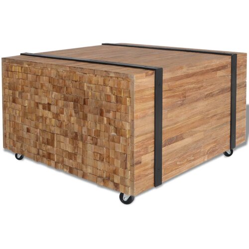 VidaXL Stranska mizica iz tikovine 60x60x38 cm, (20713806) Slike