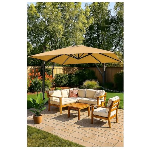  Viseći aluminijumski suncobran 300*300 cm 360&deg; sivo-braon 15-161000 Cene