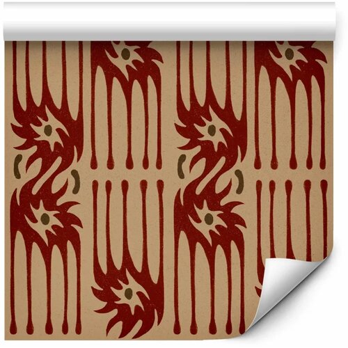  Tapeta - Red claws &amp;ndash; irregular shapes on a paper background 50x1000 Premium Slike