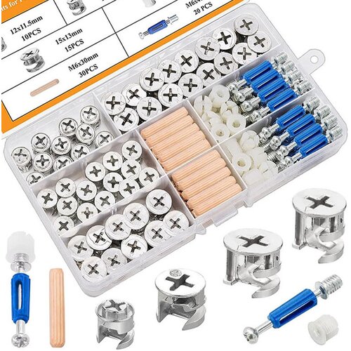 INF 120PCS 3-v-1 Set za pohi&scaron;tvene spoje - ekscentrični vijaki, mozniki in matice, (5000078665) Cene
