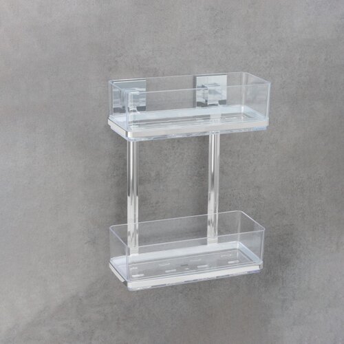 Wenko 22691100-Polica VACUUM-LOC QUADRO ED 25,5x32,5 cm srebrna/sjajni hrom/proziran Slike