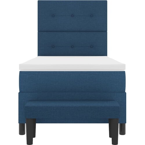  Krevet s opruga kutije s uzglavljem Plava 90 x 200 cm tkanina Slike