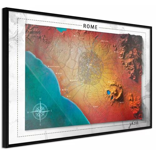  Poster - Raised Relief Map: Rome 90x60