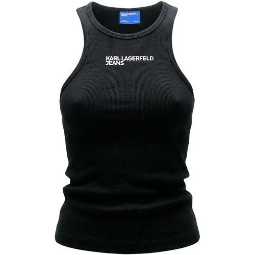 Karl Lagerfeld Majice brez rokavov KLJ Ribbed B2W17085 Črna Cene