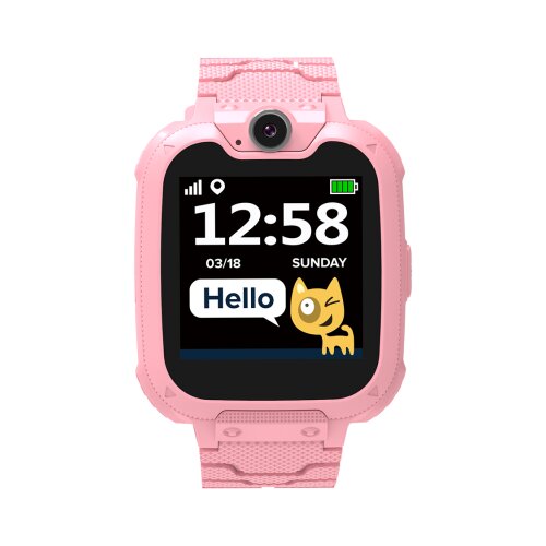Canyon Kids smartwatch, 1.54 inch colorful screen, Camera 0.3MP, Mirco SIM card, 32+32MB, GSM(850/900/1800/1900MHz), 7 games inside, 380mAh battery, compatibility with iOS and android, red, host: 54*42.6*13.6mm, strap: 230*20mm, 45g Slike