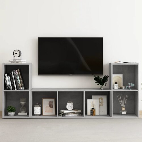 VidaXL 3-dijelni set TV ormarića siva boja betona od iverice Slike