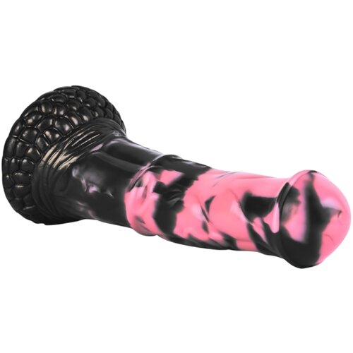  Bad Horse - Silikonski dildo z orodjem za konje - 18 cm (črno-rožnat) Slike