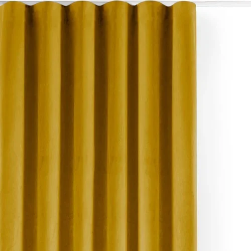 Filumi Gorčično rumena žametna zavesa za delno zatemnitev 265x270 cm Velto –