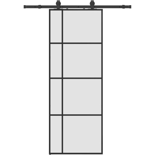 vidaXL drsna vrata z opremo črna 76x205 cm esg steklo Cene