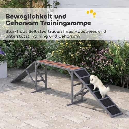  Most za agility pse sa sigurnosnom &amp;scaron;ipkom protuklizni do 40 kg 335x55x60 cm siva Slike