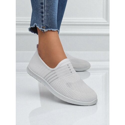 Resti Women's White Fabric Slip-Ons Callisto - Lightweight Shoes for Spring and Summer Cene