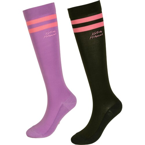 Kentucky Horsewear Nogavice Stripes, komplet 2 parov, vijolična/temno zelena - 41/46 Slike